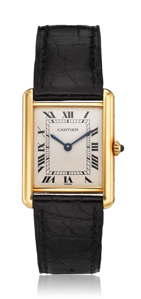 cartier gold black|cartier gold plated tank watch.